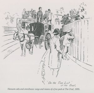 Hansom cabs en omnibussen - manieren en middelen voor een gratis kijkje op The Oval, 1895