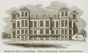 Hardwick Hall, Derbyshire, illustratie uit De Omvattende Geschiedenis van Engeland door English School