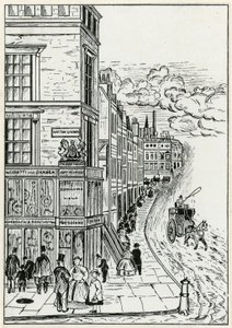 Hatton Garden en Holborn, 1866 door English School