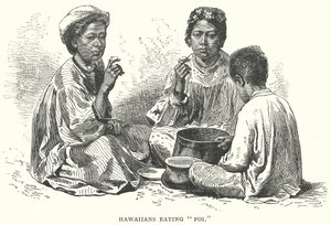 Hawaiianen eten "Poi" (gravure)