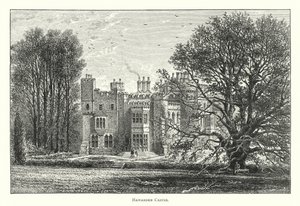 Kasteel van Hawarden (gravure) door English School
