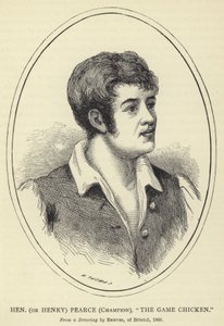 Hen (of Henry) Pearce, Kampioen, The Game Chicken, naar een tekening van Reeves, uit Bristol, 1805 door English School