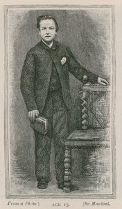 Henry Arthur Jones, toneelschrijver, 13 jaar oud door English School