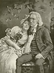 Henry Irving als de dominee en Ellen Terry als Olivia (gravure)