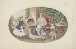 Hare Majesteit Koningin Victoria en familie, c.1851 door English School