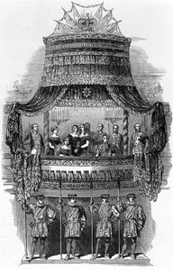 Het Staatsbezoek van Hare Majesteit aan de Koninklijke Italiaanse Opera, Covent Garden, 1848 door English School