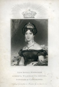 Hare Koninklijke Hoogheid Augusta Wilhelmina Louisa, hertogin van Cambridge, 1830 door English School