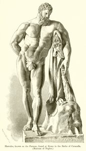 Hercules, bekend als de Farnese, gevonden in Rome in de Thermen van Caracalla door English School