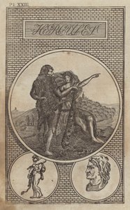 Hercules, oude Romeinse held en god (gravure) door English School