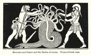 Hercules en Iolaus en de Hydra van Lerna door English School