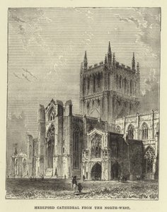 Hereford Kathedraal vanuit het noordwesten door English School