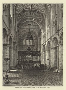 Hereford Kathedraal, het schip, kijkend naar het oosten door English School