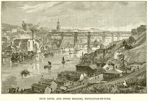 Hoog niveau en draaibruggen, Newcastle-on-Tyne door English School