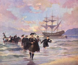 Hoogland kolonisten arriveren in Pictou, Nova Scotia, van de "Hector," 1773 door English School
