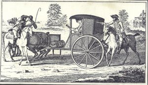 Snelwegrovers James MacLaine en William Plunkett beroven de Graaf van Eglinton op Hounslow Heath, 26 juni 1750
