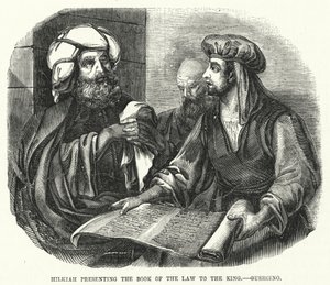 Hilkiah presenteert het Boek van de Wet aan de Koning, Guercino