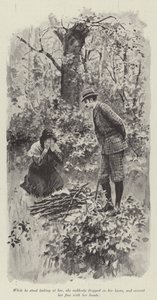 Zijn goede fee, door Mary Elizabeth Braddon (litho) door English School