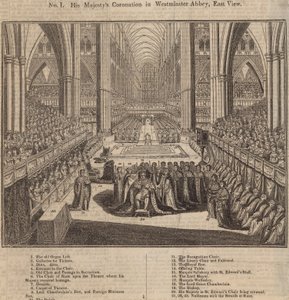 Zijne Majesteits Kroning in Westminster Abbey, Oostelijk Uitzicht door English School