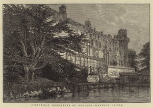 Historische Monumenten van Engeland, Warwick Castle (gravure) door English School