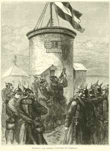 Het hijsen van de Duitse vlag op Valerien, maart 1871