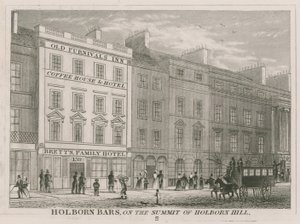 Holborn Bars, op de top van Holborn Hill door English School