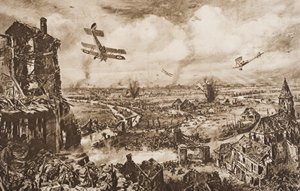 Een Duitse aanval tegenhouden, Armentieres, België, illustratie uit 