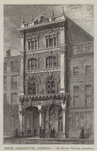 Huisarchitectuur, Barbican, Mr Robert Walker, Architect (gravure) door English School
