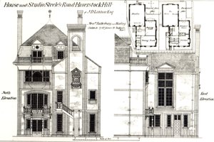 Huis en studio, Steeles Road, Haverstock Hill, uit The Building News, 9 februari 1877