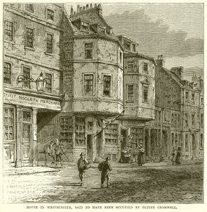 Huis in Westminster, naar verluidt bewoond door Oliver Cromwell