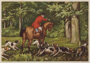 Jacht met honden door English School