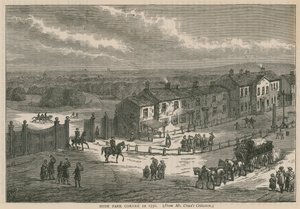 Hyde Park Corner in 1750 door English School