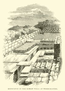 Hypocaust in de Romeinse villa in Woodchester door English School