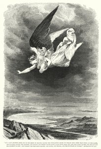 Ik zag een andere engel vliegen in het midden van de hemel, Openbaring XIV, 6, 7 (gravure) door English School