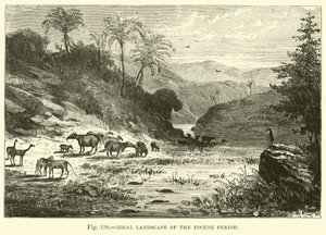 Ideaal landschap van de Eoceen periode