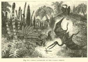 Ideaal landschap van de Lias periode
