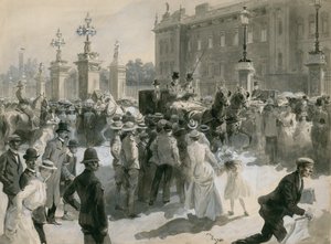 Ziekte van Koning Edward VII, de dokters verlaten het Paleis, juni 1902