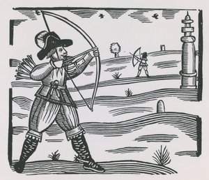 Illustratie van boogschieten door English School