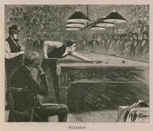 Illustratie van mannen die biljarten door English School