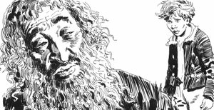 Illustratie voor Oliver Twist door Charles Dickens (pen en inkt)