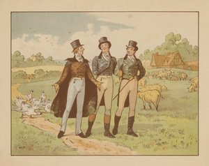 Illustratie voor De mannen van Ware, ca. 1880 (kleurenlitho) door English School