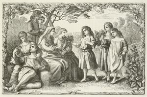 Illustratie voor De Pelgrimsreis van John Bunyan door English School