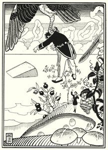 Illustratie voor de Avonturen van Baron Munchausen door English School