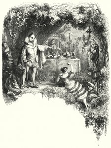 Illustratie voor het ballet, Le Diable boiteux, of De Duivel op Twee Stokken (gravure)