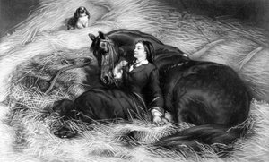 Illustratie van Meisje met paard, naar Rosa Bonheur, 19e eeuw