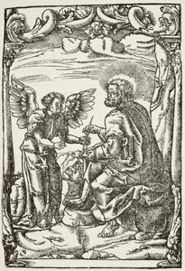 Illustratie van het begin van Tyndales eerste Engelse vertaling van het Nieuwe Testament, gepubliceerd in Keulen in 1525, uit The National and Domestic History of England door William Hickman Smith Aubrey door English School