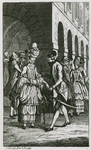 Illustratie in Harriss List, editie van 1773 door English School