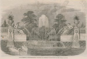 Verbeteringen van de Serpentine - Fontein in aanbouw in de Italiaanse Tuin door English School