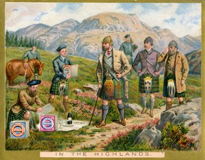 In de Hooglanden, promotiekaart voor Huntley & Palmers Biscuits, ca. 1890
