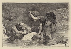 In de westelijke hooglanden, een Connemara-was (gravure)