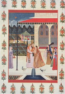In het paleis van Harun Al-rashid, illustratie uit 